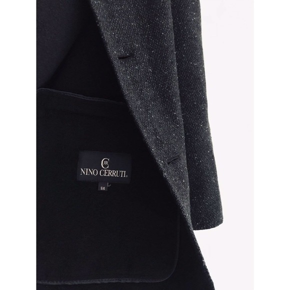 Nino Cerruti | 1881 Mens Size 56 Navy Blue Tweed Blazer Jacket Button Front - Picture 11 of 12